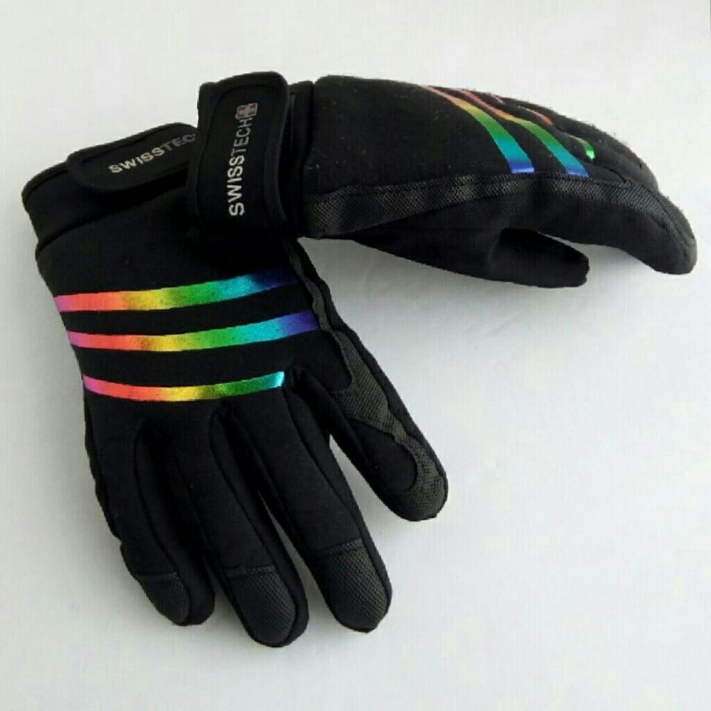 Swiss tech metalic rainbow performace gloves